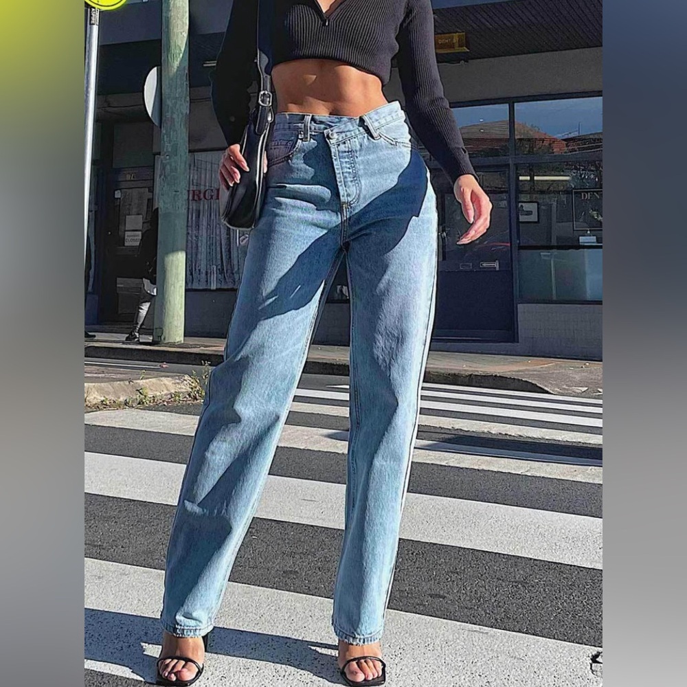 Holly Asymmetrical jeans Princess Polly